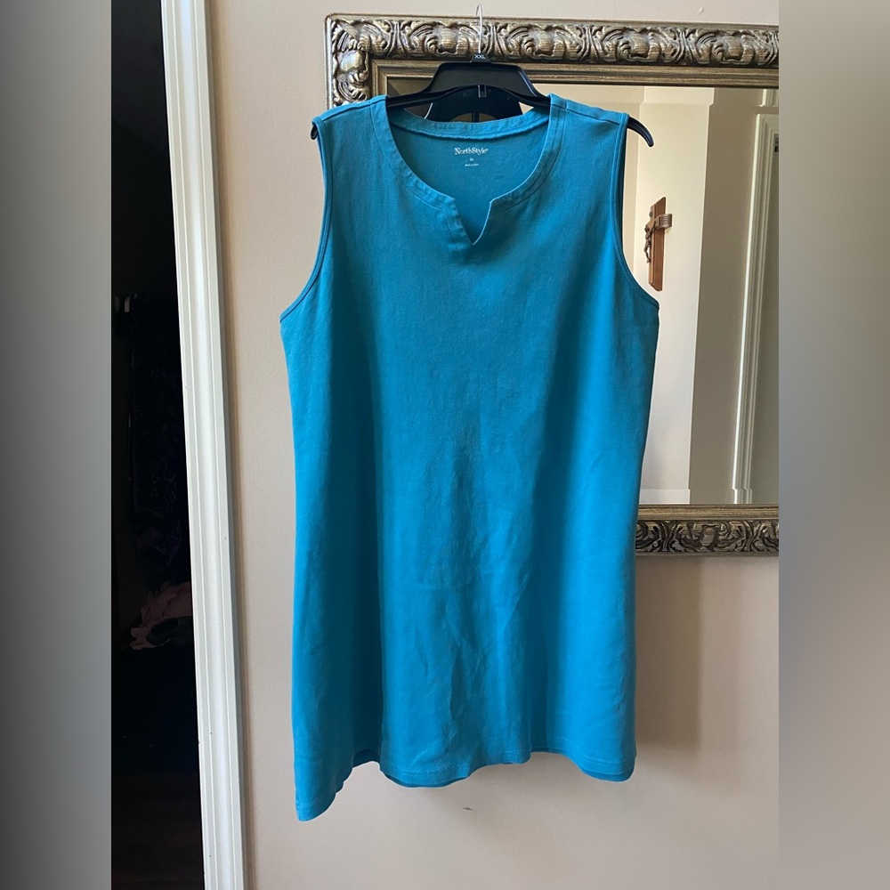 NorthStyle Sleeveless Teal Dress, 2XL